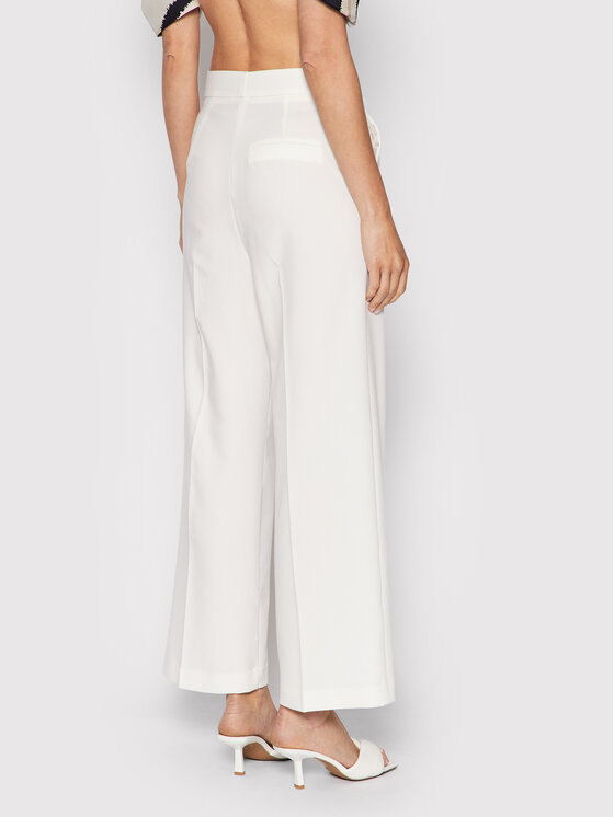 Pantaloni di tessuto P3J0DEM Bianco Regular Fit