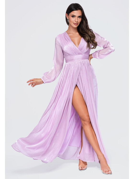 Ombre Ombre Sukienka wieczorowa LA-OM-DLR418 Fioletowy Regular Fit