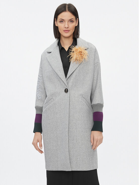 Maryley Prehodni plašč 23IB148/M11/5CGR Siva Regular Fit