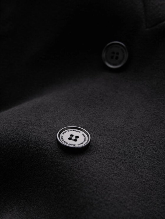 Ombre Ombre Płaszcz przejściowy OM-COWC-0141 Czarny Regular Fit
