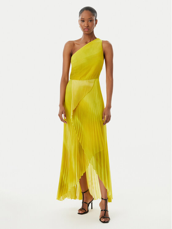 Simona Corsellini Simona Corsellini Cocktail obleka P26CEAB11301 Rumena Slim Fit