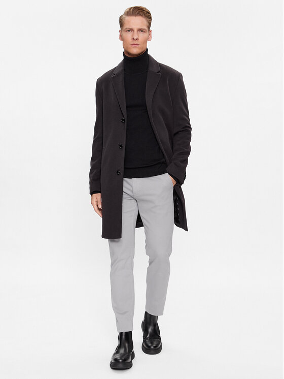 BOSS Boss Płaszcz wełniany H-Hyde-C-224 50485199 Granatowy Regular Fit