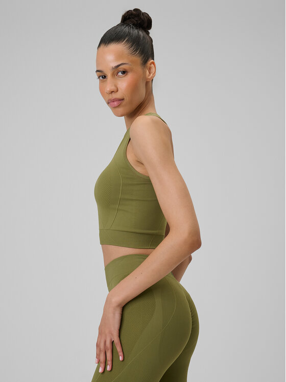 4F 4F Koszulka techniczna SOLAR PUNK Khaki Slim Fit