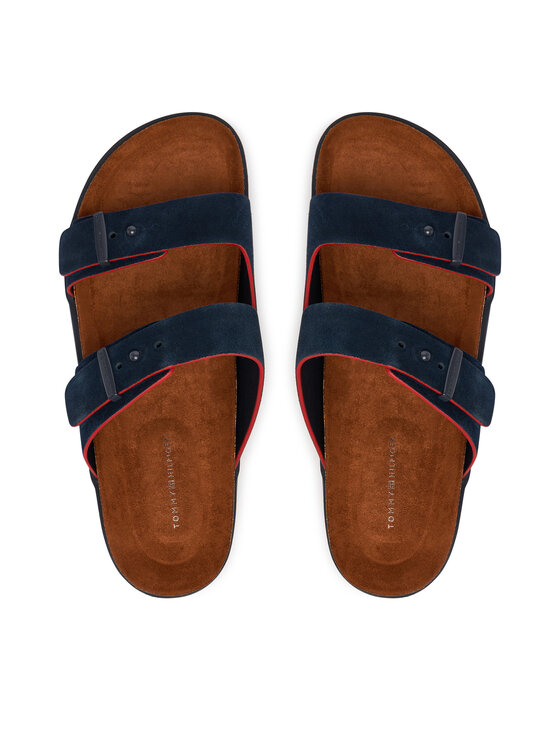 Tommy Hilfiger Tommy Hilfiger Šľapky Cork Adjustable Suede Sandal FM0FM05869 Tmavomodrá