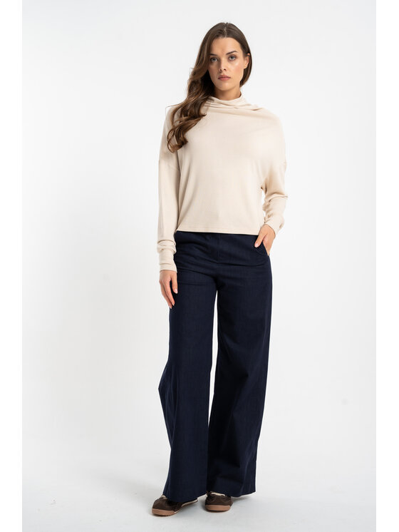 CLICK CLICK Bluzka 10-7023 Beżowy jasny Regular Fit