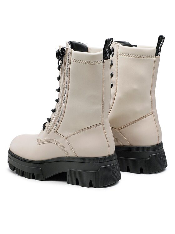Calvin Klein Jeans Calvin Klein Jeans Μποτάκια Chunky Combat Laceup Zip YW0YW00740 Μπεζ