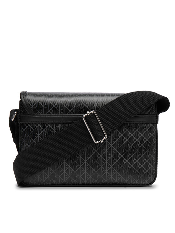 Calvin Klein Calvin Klein Crossover torbica Emblem Aop Coated Small Flap Mes LV04D3396G Crna