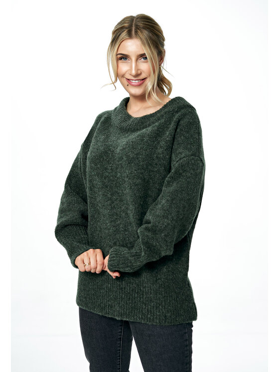 FIGL FIGL Sweter M882 Zielony Oversize