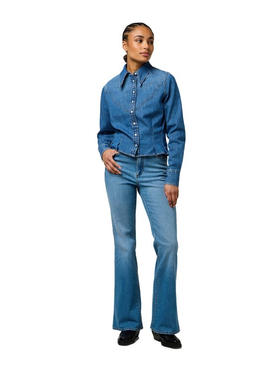 Wrangler Wrangler Koszula jeansowa 112370782 Niebieski Regular Fit