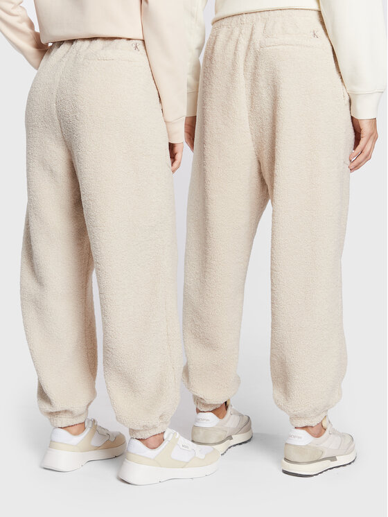 Calvin Klein Jeans Calvin Klein Jeans Bavlnené nohavice Unisex J40J400187 Béžová Regular Fit