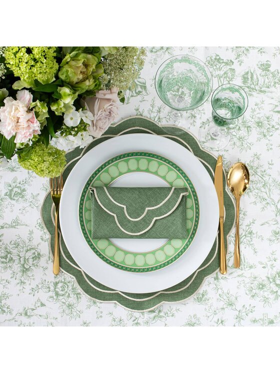 Roseberry Home Roseberry Home Obrus Toile de Jouy Green okrągły Zielony