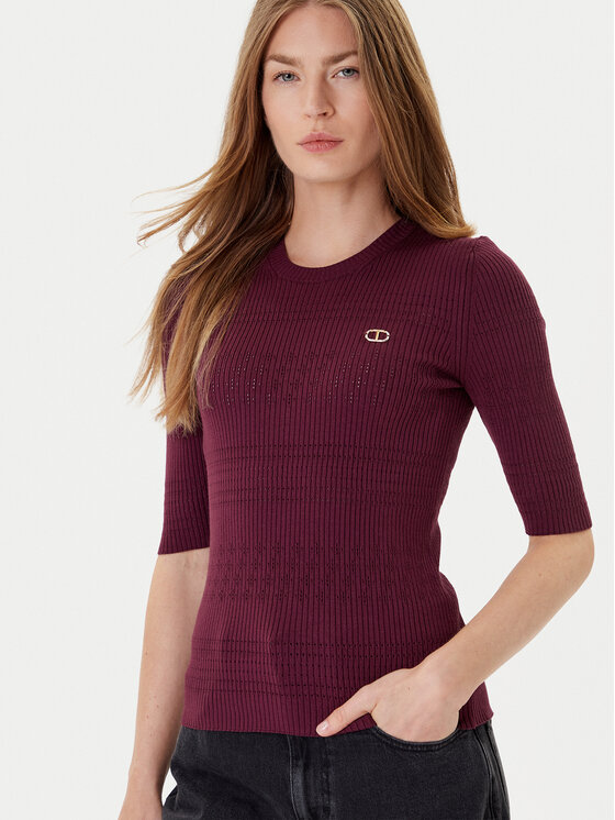 TWINSET TWINSET Pulover 252TP3240 Vișiniu Regular Fit