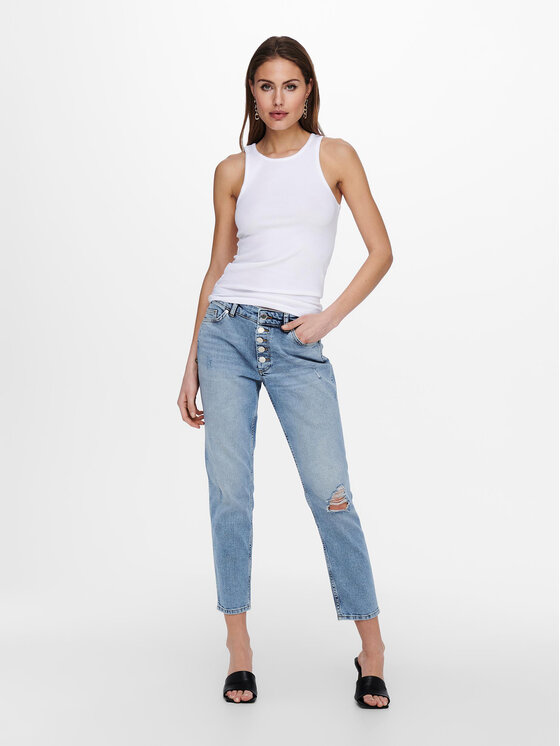 ONLY ONLY Τοπ Kenya 15234659 Λευκό Regular Fit