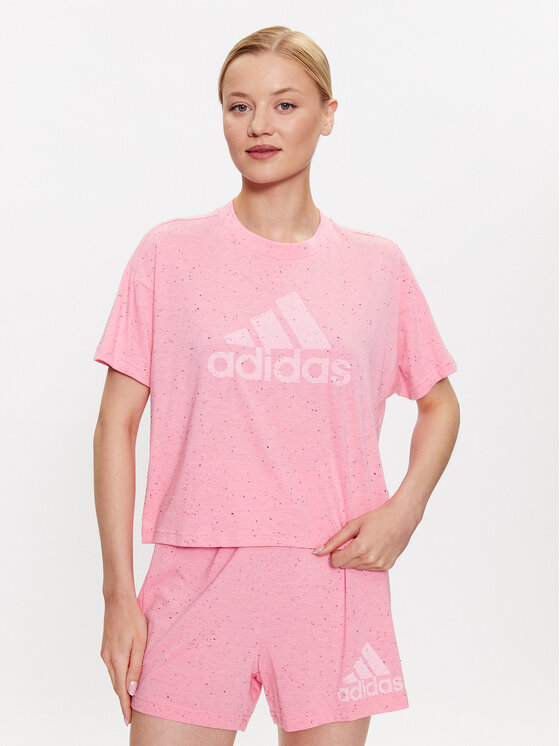 Różowy adidas T-Shirt Icons T-Shirt Fit Loose Future Winners IC0496