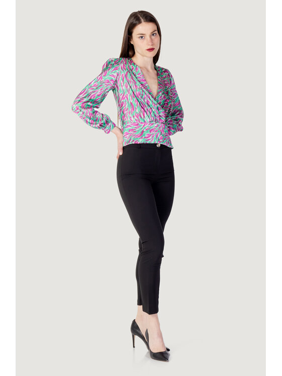 Rinascimento Rinascimento Blusa Stampa Astratta Verde Long Fit