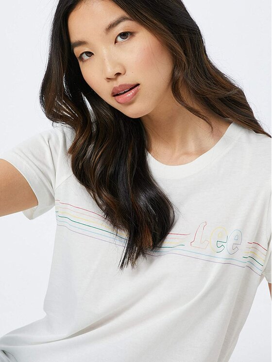 Lee Lee T-shirt PRIDE TEE Bianco Regular Fit