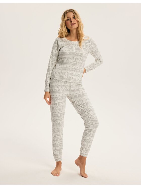 Esotiq Esotiq Piżama 43956 Biały Regular Fit
