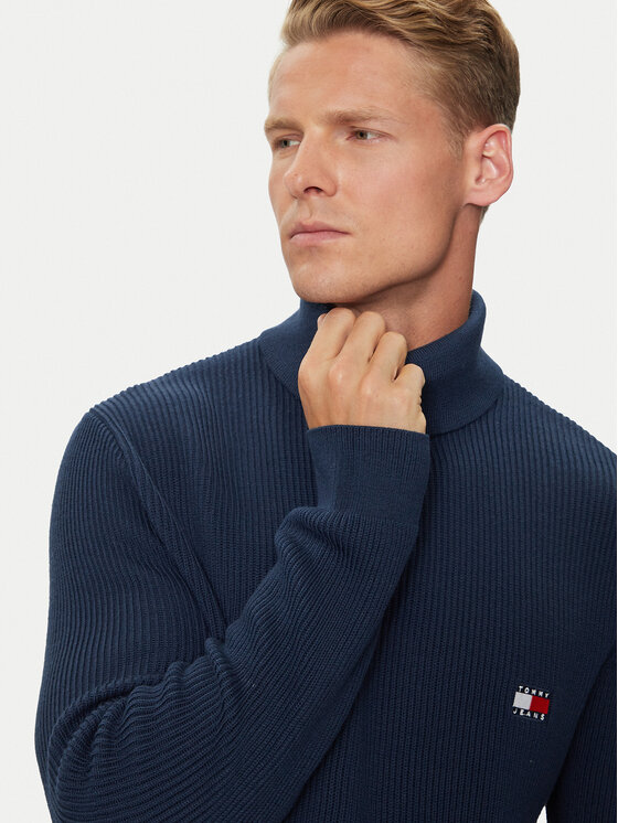 Tommy Jeans Tommy Jeans Гольф Badge DM0DM19434 Cиній Slim Fit