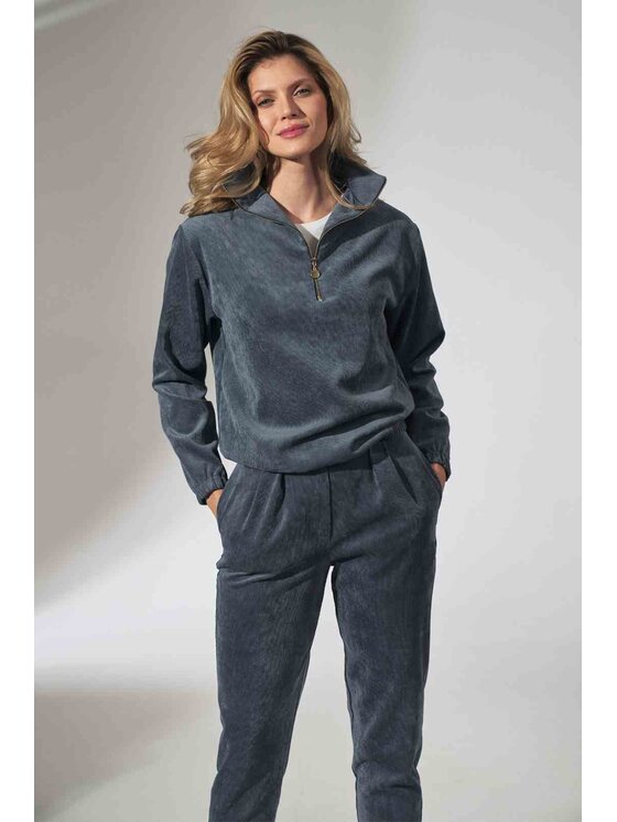 FIGL FIGL Bluza M741 Niebieski Loose Fit