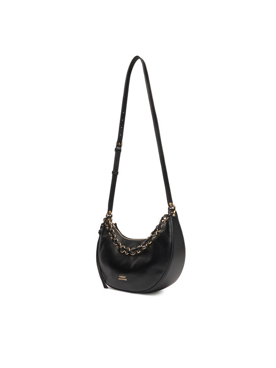 Tommy Hilfiger Tommy Hilfiger Ročna torba Moon Leather Crossover AW0AW17467 Črna