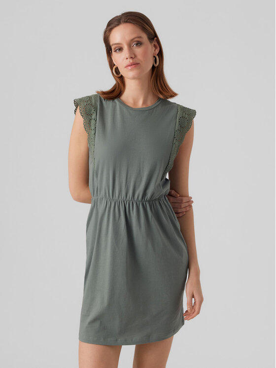 Vero Moda Vero Moda Sukienka codzienna Hollyn 10265206 Zielony Regular Fit