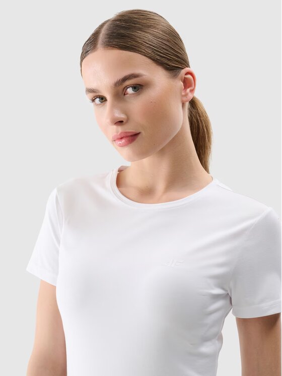 4F 4F T-Shirt 4FWMM00TTSHF2255-10S Biały Slim Fit