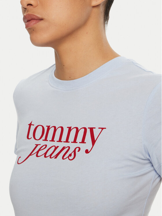 Tommy Jeans Tommy Jeans T-krekls Essential DW0DW19447 Gaiši zils Slim Fit