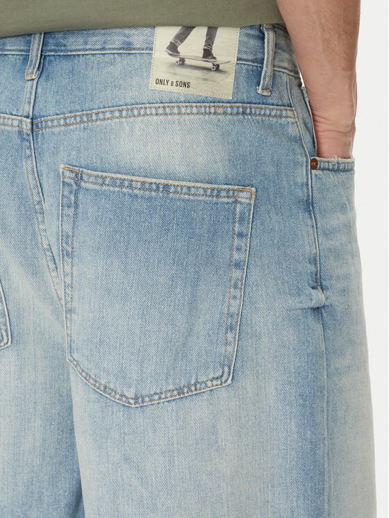 Only & Sons Only & Sons Szorty jeansowe Carl 22032958 Niebieski Balloon Fit
