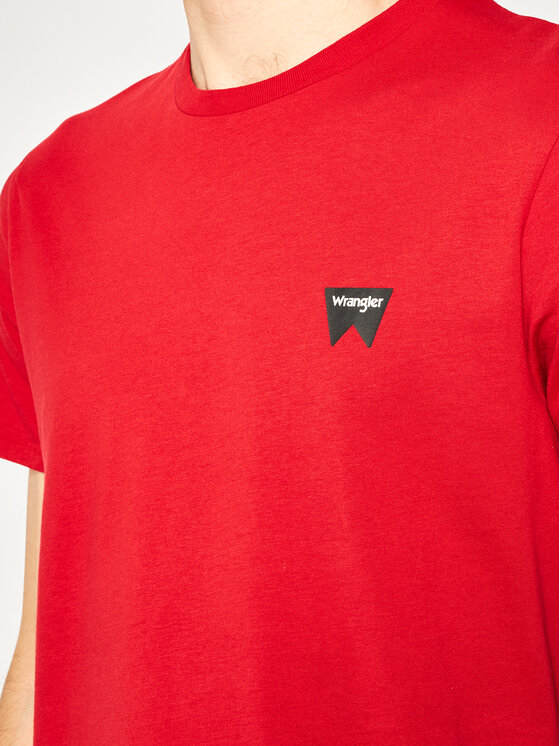 Wrangler Wrangler T-Shirt Sign Off Tee W7C07D3UU 112131608 Czerwony Regular Fit