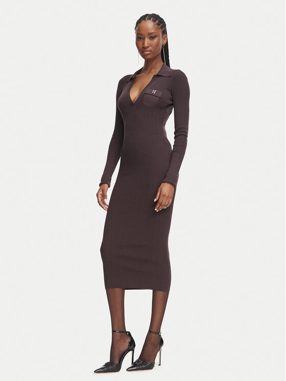 Elisabetta Franchi Elisabetta Franchi Трикотажна сукня AM-08B-66E2-V380 Темно-коричневий Slim Fit