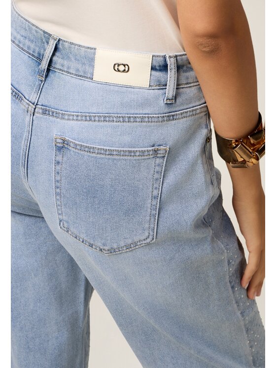 Oltre Oltre Jeansy P595R008660N004 Turkusowy Boy Fit