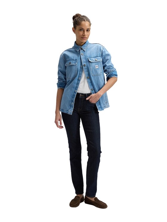 Lee Lee Jeansy 112370901 Granatowy Straight Leg