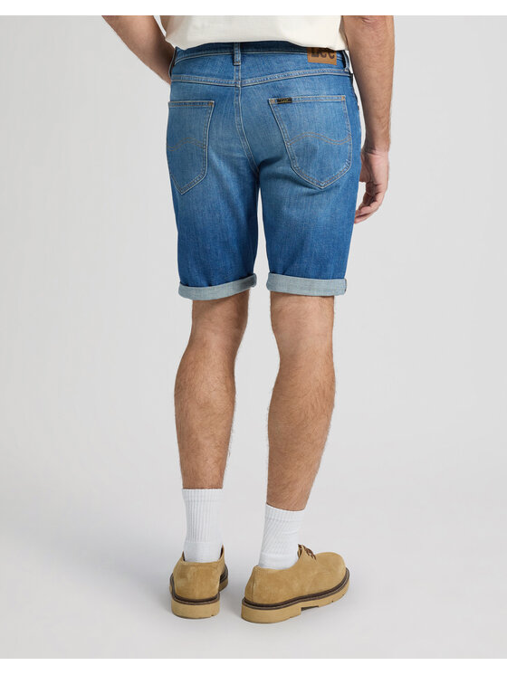 Lee Lee Szorty jeansowe 5 POCKET SHORT Niebieski Straight Leg