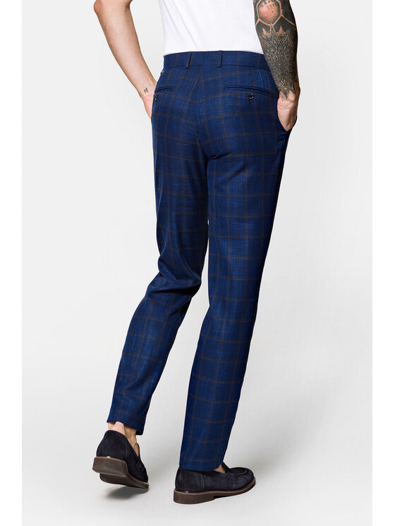 Lancerto Lancerto Spodnie materiałowe Liam SP073122000001 Granatowy Regular Fit