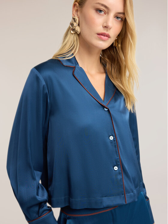 Motivi Motivi Koszula 5069Q000988N0V4 Niebieski Boxy Fit