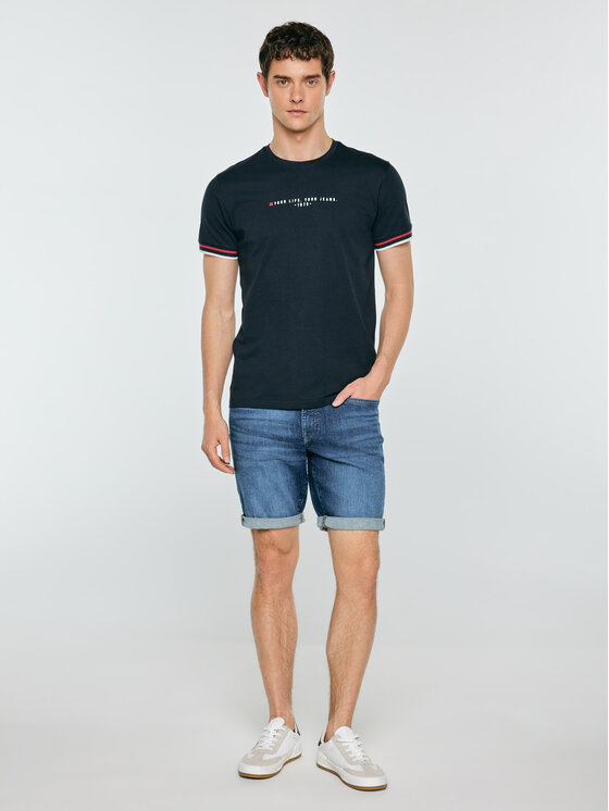 BIG STAR BIG STAR T-Shirt BORTOR Granatowy Basic Fit