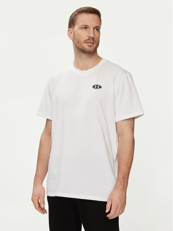 Under Armour Tričko Ua Hw Lc Patch Ss 1382902-100 Biela Loose Fit