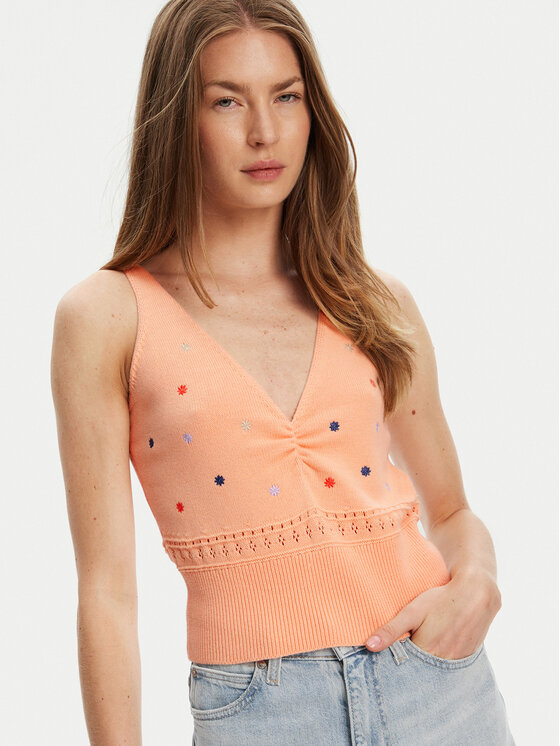 United Colors Of Benetton United Colors Of Benetton Top 10C1EH01A Portocaliu Regular Fit