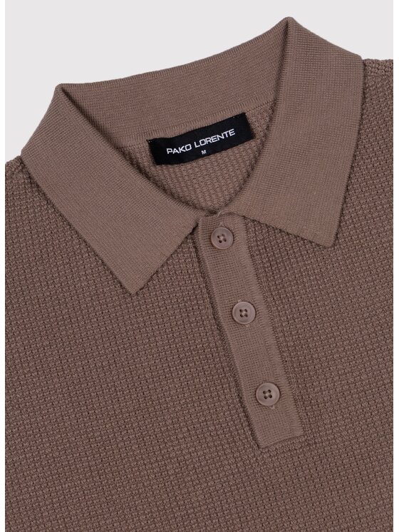 Pako Lorente Pako Lorente Polo P26WF-TX-006 Brązowy Regular Fit