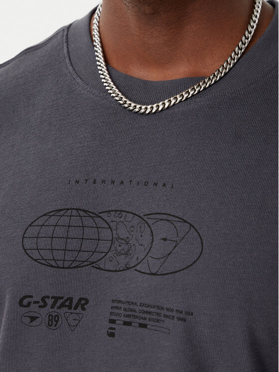 G-Star Raw G-Star Raw Póló Globes D28920-E508 Sötétszürke Relaxed Fit