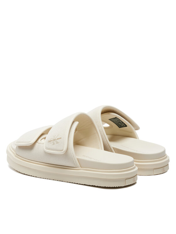 Calvin Klein Jeans Calvin Klein Jeans Şlapi Double Bar Sandal Mtl YM0YM01020 Écru