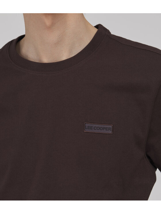 Lee Cooper Lee Cooper T-Shirt SIMPLE Brązowy ciemny Regular Fit
