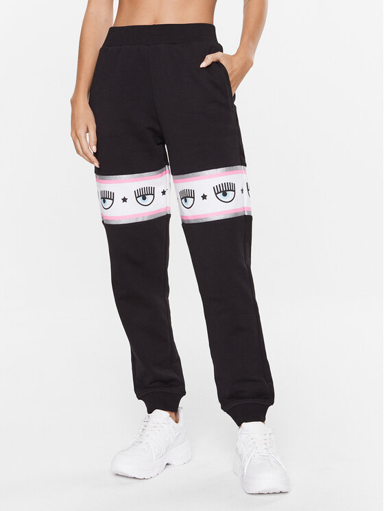 Chiara Ferragni Chiara Ferragni Dressipüksid 74CBAF01 Must Regular Fit