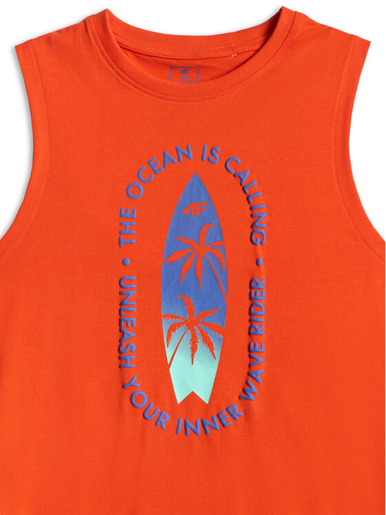 4F 4F T-Shirt BEACHSIDE CHILL Czerwony Regular Fit