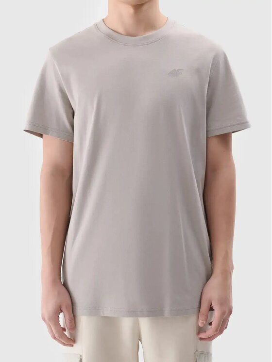 4F 4F T-Shirt 4FWSS25TTSHM2074-26S Szary Regular Fit