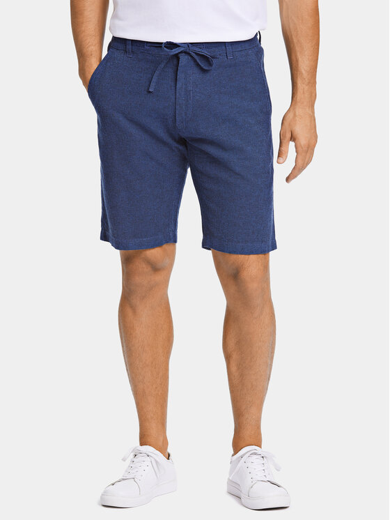 Lindbergh Lindbergh Šortky z materiálu 30-508003 Tmavomodrá Relaxed Fit