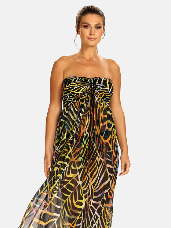 Sukienka plażowa, rozmiar L/XL, Czarny, F43-2024