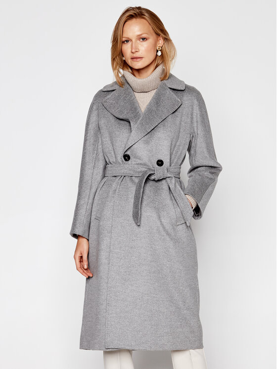 Weekend Max Mara Weekend Max Mara Vilnas mētelis Resina 50160203 Pelēks Regular Fit