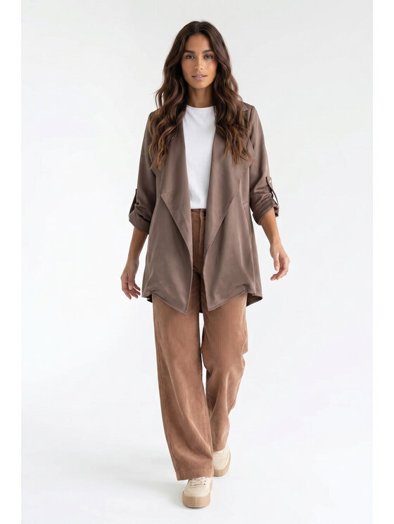 FIGL FIGL Płaszcz przejściowy M1353 Brązowy Oversize