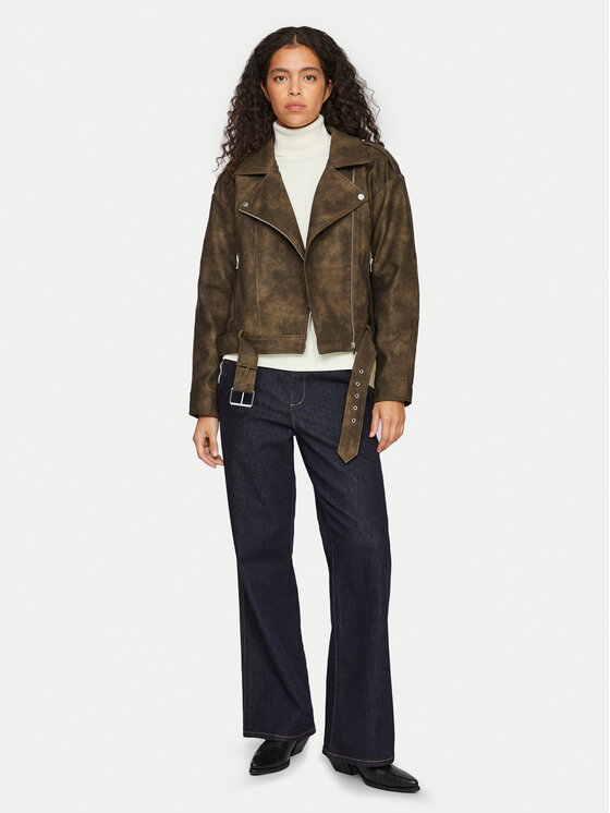 Vila Vila Giacca in similpelle Line 14102785 Marrone Regular Fit